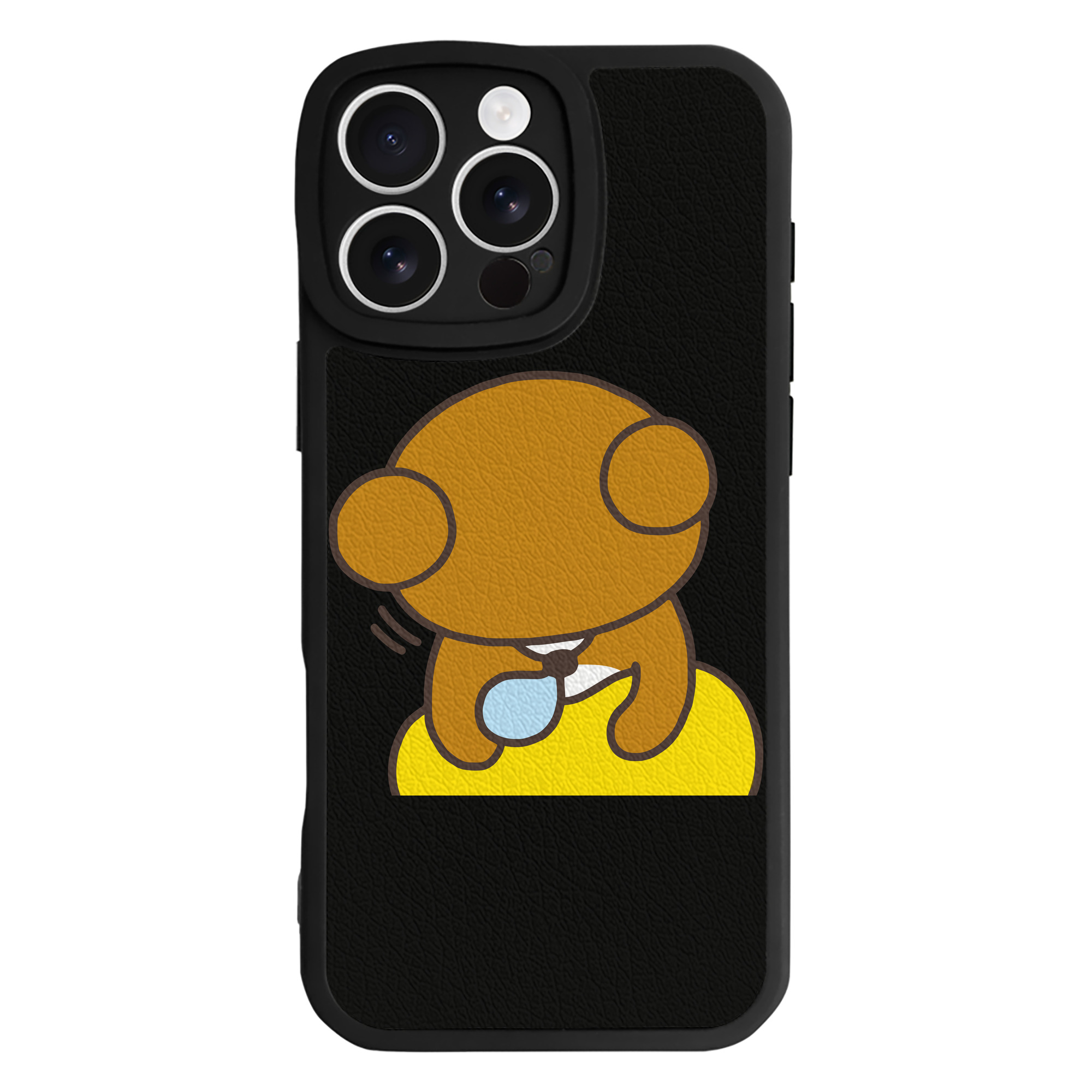 （画像用） リラックマ リラックマ キイロイトリ Rilakkuma Korilakkuma Kiiroitori 【iPhone 16シリーズ対応】シリコンスマホケース（レザー調） 材質：シリコン
